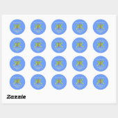 Vlinder adreslabel ronde sticker (Vel)