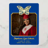  vlinder Afstuderen Folie Uitnodiging (Voorkant)