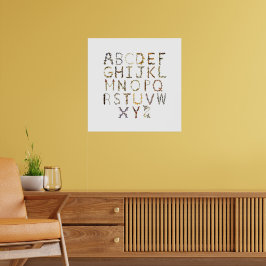 Vlinder alfabet voor Natuur kwekerij - ABC Poster