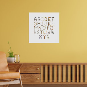 Vlinder alfabet voor Natuur kwekerij - ABC Poster