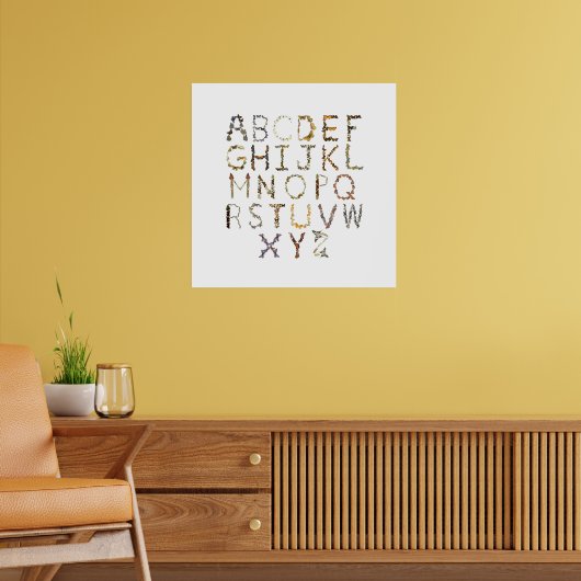 Vlinder alfabet voor Natuur kwekerij - ABC Poster (Woonkamer 2)