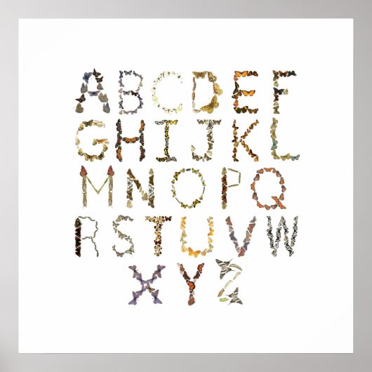 Vlinder alfabet voor Natuur kwekerij - ABC Poster (Voorkant)