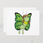 Vlinder als piloot met pilotenhoed briefkaart (Voorkant / Achterkant)