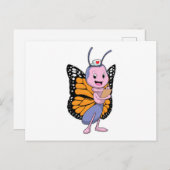 Vlinder als verpleegster briefkaart (Voorkant / Achterkant)