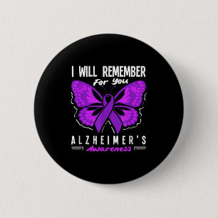 Vlinder alzheimer bewustzijn ondersteuningsploeg ronde button 5,7 cm
