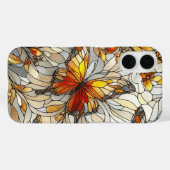 Vlinder Amber Glas-in-lood Patroon  Case-Mate iPhone Case (Achterkant (horizontaal))