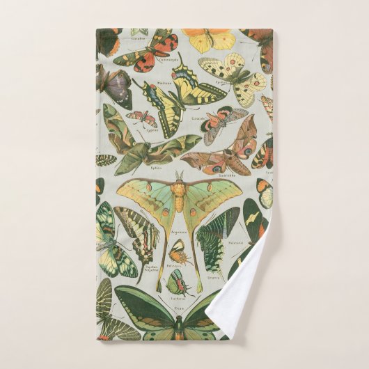 Vlinder Antiek Vlinders Art Bad Handdoek (Handdoek)