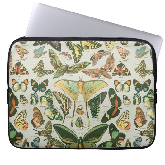 Vlinder  Antiek Vlinders Art Laptop Sleeve (Voorkant)