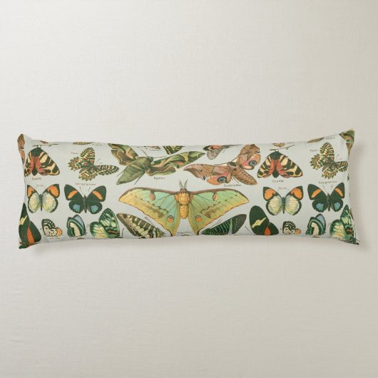 Vlinder  Antiek Vlinders Art Lichaamskussen (Achterkant)