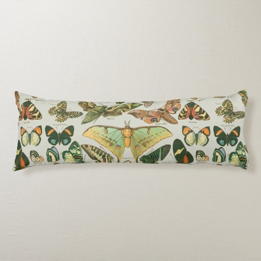 Vlinder  Antiek Vlinders Art Lichaamskussen (Voorkant)