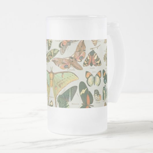 Vlinder Antiek Vlinders Art Matglas Bierpul (Voorkant rechts)