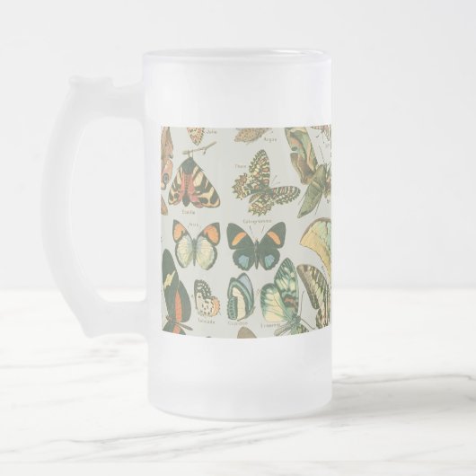 Vlinder  Antiek Vlinders Art Matglas Bierpul (Links)