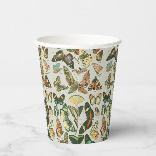 Vlinder  Antiek Vlinders Art Papieren Bekers (Rechts)
