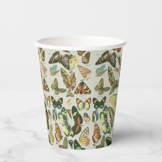 Vlinder Antiek Vlinders Art Papieren Bekers (Voorkant)