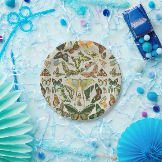 Vlinder  Antiek Vlinders Art Papieren Bordje (Feest)