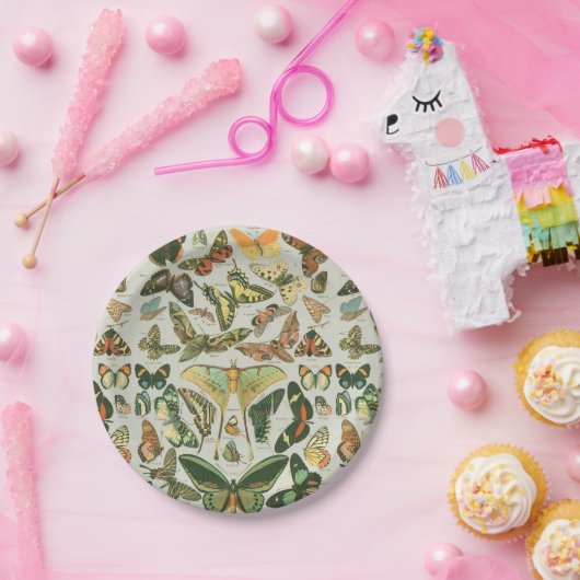 Vlinder  Antiek Vlinders Art Papieren Bordje (Feest)