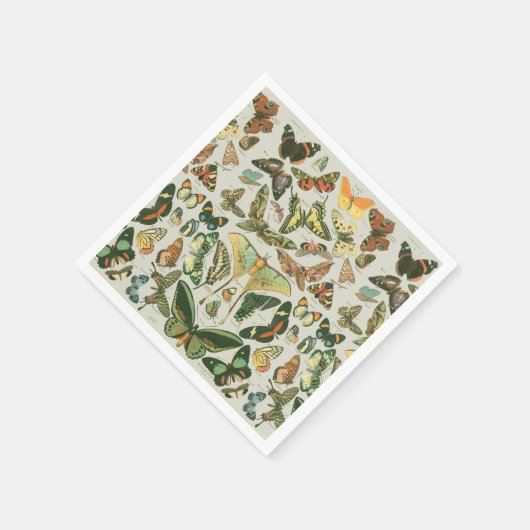 Vlinder  Antiek Vlinders Art Servetten (Hoek)