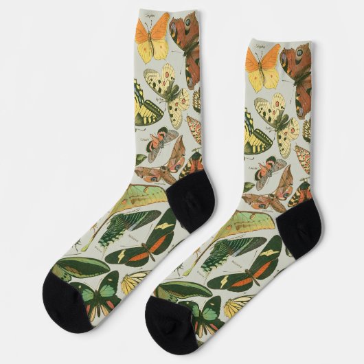 Vlinder Antiek Vlinders Art Sokken (Links)