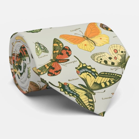 Vlinder  Antiek Vlinders Art Stropdas (Opgerold)