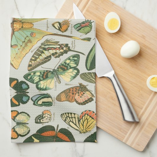 Vlinder  Antiek Vlinders Art Theedoek (Quarter Fold)