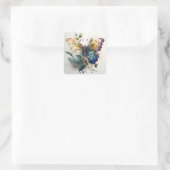 Vlinder Aquarel Scrapbooking Vierkante Sticker (Tas)