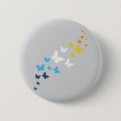 Vlinder AroAce Pride - AroAce Vlagkleuren Ronde Button 5,7 Cm (Voorkant)