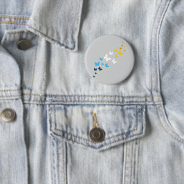 Vlinder AroAce Pride - AroAce Vlagkleuren Ronde Button 5,7 Cm
