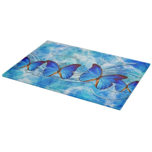 Vlinder Art 37 decoratieve glazen snijplank (Hoek)