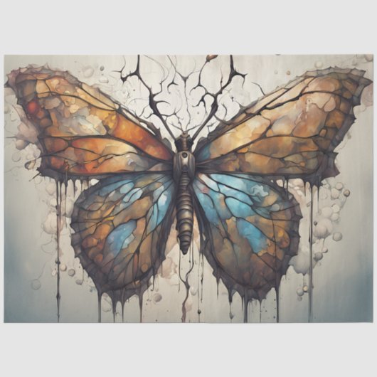 Vlinder Art Decoupage Papier | Abstracte Vlinder (Voorkant)