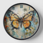Vlinder Art Wall Clock, Vlinder klok (Voorkant)