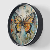 Vlinder Art Wall Clock, Vlinder klok (Hoek)