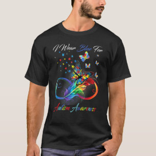 Vlinder Autisme Bewustzijn Ik Draag Blauw Voor Aut T-shirt