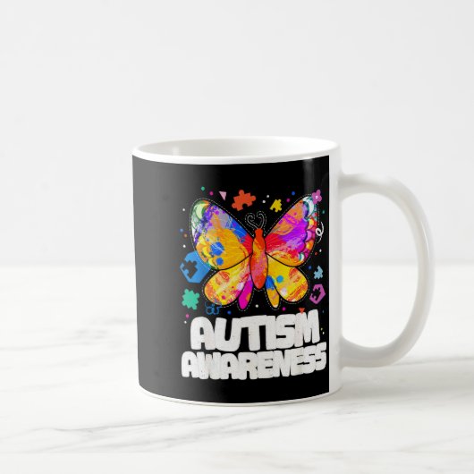 Vlinder autisme bewustzijn ondersteuning autistisc koffiemok (Rechts)