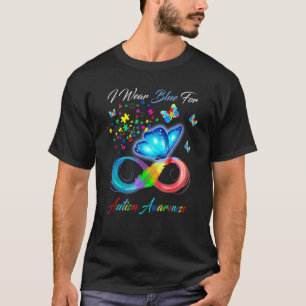 Vlinder Autisme Ik Draag Blauw Voor Autisme Bewust T-shirt