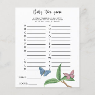 Vlinder - Baby Artikel Spel. Baby Shower Spel