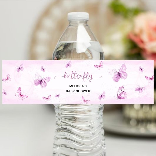 Vlinder Baby Borrel Waterfles Etiket