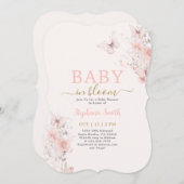 Vlinder Baby in Bloom Baby shower Meisje Kaart (Voorkant / Achterkant)