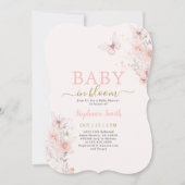 Vlinder Baby in Bloom Baby shower Meisje Kaart (Voorkant)