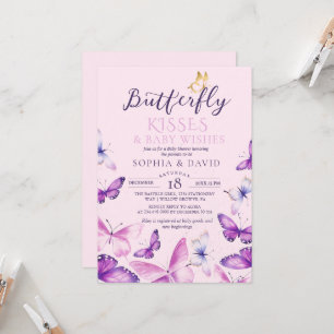 Vlinder Baby Meisje Baby Shower Kaart
