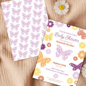 vlinder baby meisje douche kaart