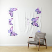 Vlinder Baby Shower Achtergrond Minimalistisch Paa Wandkleed (In Situ (horizontaal))