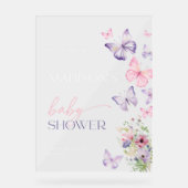 Vlinder Baby shower Acryl Welkomstbord Acryl Bord (Voorkant)