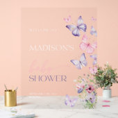 Vlinder Baby shower Acryl Welkomstbord Acryl Bord (Huwelijk)