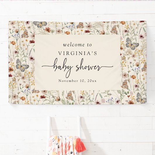 Vlinder Baby shower Banner