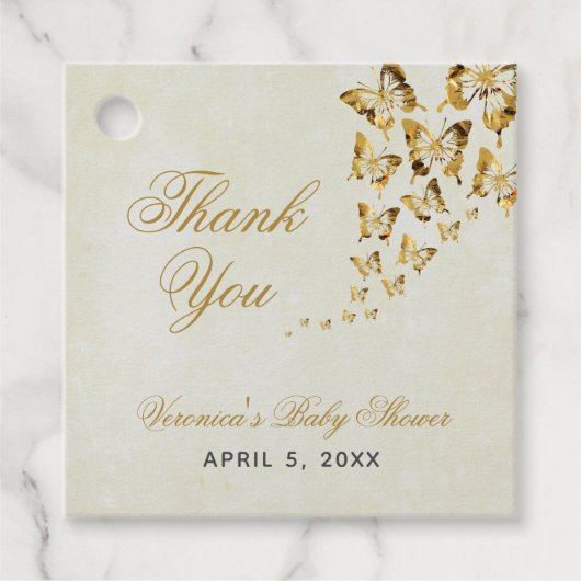 Vlinder Baby Shower Bedankjes Labels (Voorkant)