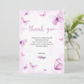 Vlinder Baby Shower Bedankkaart (Staand voorkant)