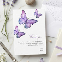 Vlinder Baby Shower Bedankt minimalistische Eenvou