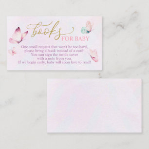 Vlinder Baby shower Breng een Boek Kaart
