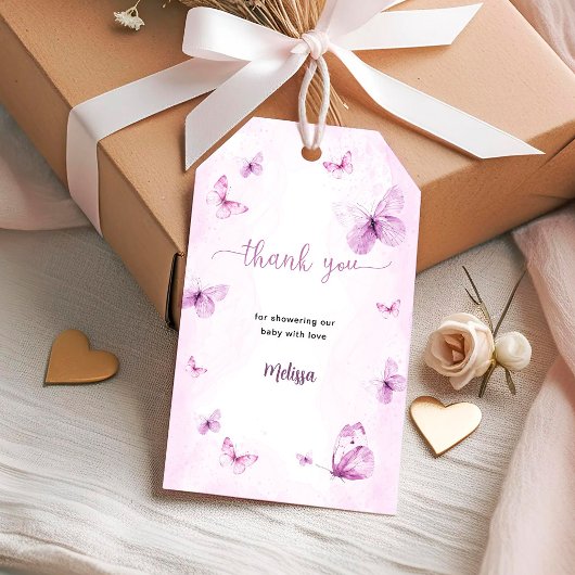 Vlinder Baby Shower Cadeaulabel