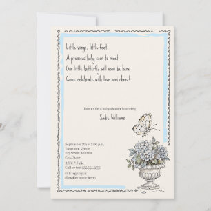 Vlinder Baby Shower Cottagecore Coquette Meisje Kaart